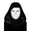 Siyah Kapüşonlu 120 cm Pelerin ve Beyaz Boyanabilir Tam Yüz Maske