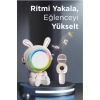 Taşınabilir Rgb Işılı Sevimli Figürlü Mikrofonlu Karaoke Bluetooth Hoparlör Krem - Lisinya