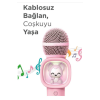 Taşınabilir Rgb Işılı Sevimli Figürlü Mikrofonlu Karaoke Bluetooth Hoparlör Pembe - Lisinya