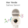 Taşınabilir Rgb Işılı Sevimli Figürlü Mikrofonlu Karaoke Bluetooth Hoparlör Krem - Lisinya