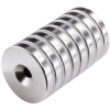 Havşa Delikli Çok Güçlü Neodyum Mıknatıs 25x10/5x5,5 Mm Vida Atılabilir N35 Nikel Paslanmaz ( Lisinya )