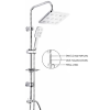 Robot Duş Seti Krom Dikdörtgen Çok Fonksiyonlu Yağmur Robot Duş Sistemi ( Lisinya )