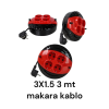 Mini Kablolu Makara 4lü 3mt (3x1,5cm)(1 Adet) ( Lisinya )