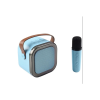 Karaoke Kablosuz Hoparlör Mikrofonlu Rgb Işıklı Bluetooth Speaker Tf Kart/usb Mavi ( Lisinya )