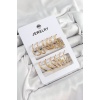 Pirinç Karışık Halka Model Gold Renk 6 Çift Kadın Küpe Set - Lisinya
