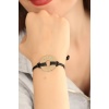 COOL (Havalı) Siyah Deri İpli Unisex Mood Bileklik - Lisinya