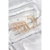 Pirinç Halka Model Gold Renk Kadın Set Küpe - Lisinya