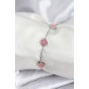 316L Çelik Gümüş Renk Pembe Baby Boy Yonca Kadın Bileklik - Lisinya