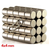 1 Adet 4x4 Mm Yuvarlak Neodyum Mıknatıs N35 Güçlü Magnet Nikel Kaplama ( Lisinya )