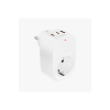 Tekli Yüksek Voltaj Korumalı Duvar Prizi 2x Type-c 1x Usb Çıkışlı Priz Grup Priz Çoğaltıcı Beyaz ( Lisinya )