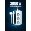 P10 3x Priz 3000w Akım Korumalı 4x Usb 2x Type-c Girişli Çoklu Priz ( Lisinya )