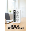 P10 3x Priz 3000w Akım Korumalı 4x Usb 2x Type-c Girişli Çoklu Priz ( Lisinya )
