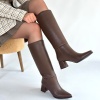 Roksa Acı Kahvei Cilt Topuklu Çizme - Lisinya