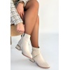 İnay Bej Cilt Topuklu Bot - Lisinya