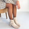 İnay Bej Cilt Topuklu Bot - Lisinya