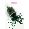 Dökme Cam Kum Boncuk (8/0) 3 mm - 60 Gram - Şeffaf Koyu Yeşil - BNC196