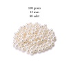 100 gram 12mm Krem Renk Plastik İnci Boncuk Çanta ve Takı Yapım Boncuğu (~80 adet)