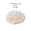 1.000 gram (1 kg.) 16mm Krem Renk Plastik İnci Boncuk Çanta ve Takı Yapım Boncuğu (~340 adet)