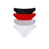 4 adet Süper Eko Set Likralı Kadın Slip Külot Siyah Kırmızı Gri Beyaz