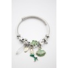 Çelik Charmlı Deniz Kızı Bileklik - Yeşil