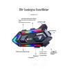 Y20 Motor Kurye Kask Kulaklık Rgb Modlu Bluetooth Motosiklet Kulaklık 5.3 Bluetooth Interkom ( Lisinya )