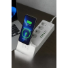 Akım Korumalı Priz Ve Masaüstü Şarj İstasyonu Kablosuz 4 Priz ,4 Usb, 2 Type-c Girişli 2 Metre ( Lisinya )