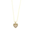 Sonsuz Aşk Taşlı Kalp Kolye - 14K Altın