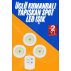 Dolap Işığı Mutfak Rafı Işığı Uzaktan Kumandalı 3 Lü Spot Led Lamba ( Lisinya )