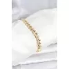 Pirinç Gold Renk VIP Seri Sarmal Damla Model Zirkon Taşlı Kadın Bileklik