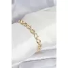 Pirinç Gold Renk VIP Seri Zincir Model Zirkon Taşlı Kadın Bileklik