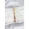 Pirinç Gold Renk VIP Seri Zincir Model Zirkon Taşlı Kadın Bileklik