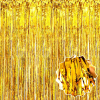 Altın Gold Renk Ekstra Metalize Parlak Saçaklı Arka Fon Perde İthal A Kalite 1x2 Metre -
