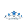 Mavi Yıldız Taşlı Plastik Kraliçe Prenses Elsa Tacı Çocuk Boy -