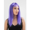 Lila Renk Uzun Düz Parti Peruğu -