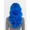Mavi Renk Uzun Dalgalı Parti Peruğu -