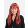 Kızıl Renk Düz Kesim Uzun Parti Peruğu Takma Saç -