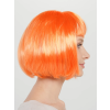 Turuncu Renk Küt Parti Peruğu Kısa Takma Saç -