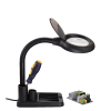 Esnek 5x /10x,40 Led Işıklı Büyüteç ,lamba Büyüteç Okuma, Çalışma Lehim Masa Lambası A808 -