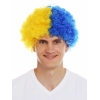 Sarı Lacivert Kıvırcık Afro Bonus Peruk Taraftar Bonus Saç -
