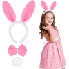 Pembe Tavşan Kostüm Seti – Taç, Papyon, Ponpon -