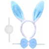 Tavşan Kostüm Seti Taç Papyon Ponpon Kuyruk Mavi -