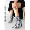Blan Zebra Saten Topuklu Bot -