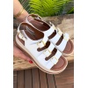 Jatay Beyaz Cilt Sandalet -