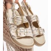 Olira Bej Simli Kemerli Sandalet -
