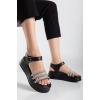 Lalen Siyah Kemerli Sandalet -