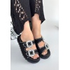 Juana Siyah Nubuk Taşlı Terlik -