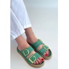 İces Yeşil Nubuk Terlik -