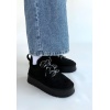 Muden Siyah Süet Bağcıklı Bot -