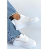 Natte Beyaz Cilt Bağcıklı Spor Ayakkabı -