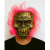 Wild Skull - Bakır Kafatası Pembe Saçlı İskelet Maske -